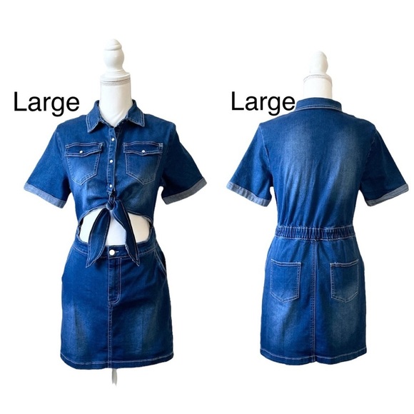 Windsor Blue Stretch Denim One-Piece Cut-Out Dress Women’s various sizes - Picture 2 of 16